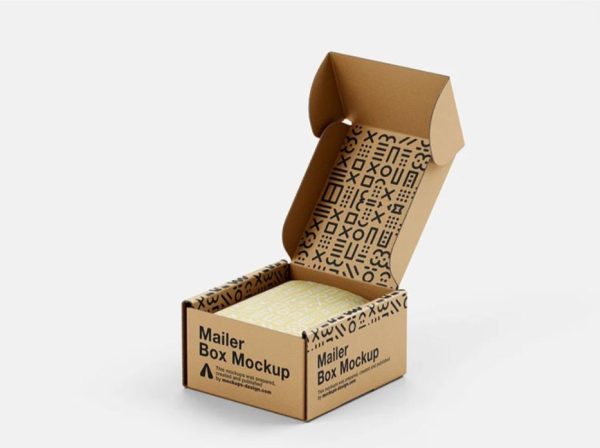 Open Mailer Box Mockup Template