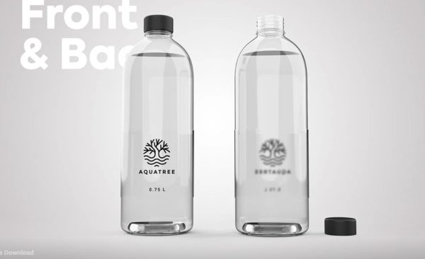 Open and Closed Bottle Mockup