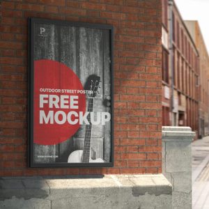 Outdoor Street Poster Mockup PSD