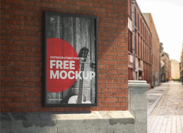 Outdoor Street Poster Mockup PSD