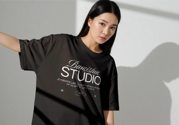 Oversized T Shirt Mockup for Female
