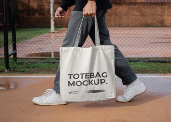 Person Carrying Tote Bag Mockup
