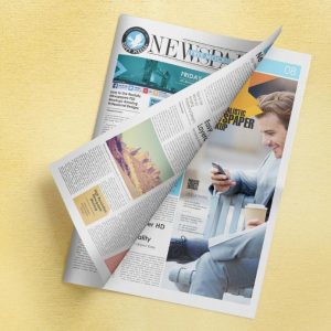 Photorealistic Newspaper Ad Mockup