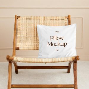 Pillow on Chair Mockup PSD