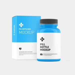 Pills Bottle Packaging Mockup PSD