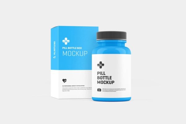 Pills Bottle Packaging Mockup PSD