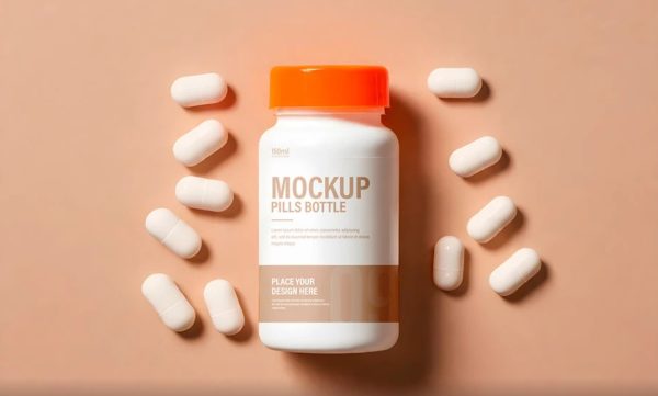 Pills Jar Mockup PSD