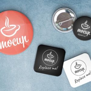 Pin Button Mockup PSD