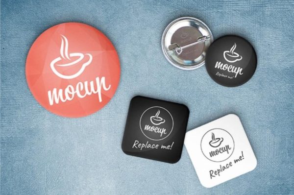 Pin Button Mockup PSD