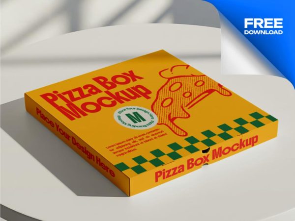 Pizza Box Packaging Mockup