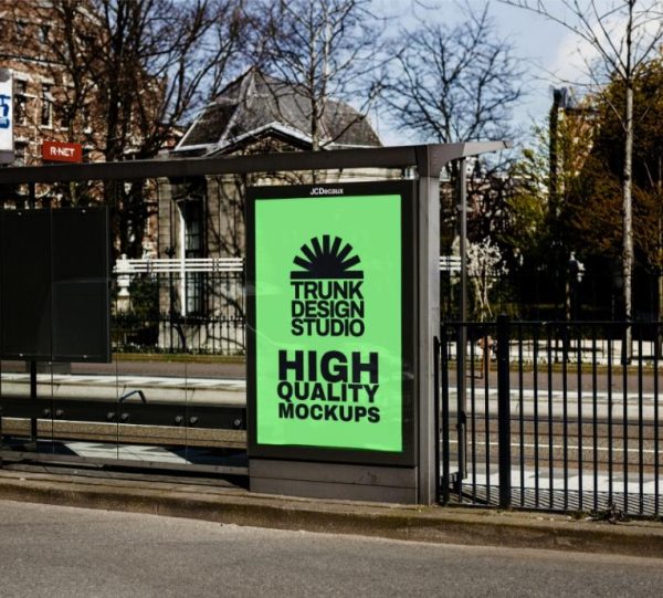 Professional Bus Shelter Mockup