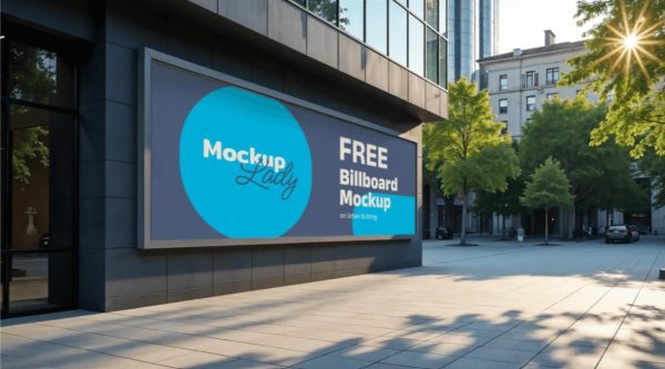 Realistic Building Billboard Mockup