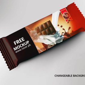 Realistic Chocolate Bar Mockup PSD