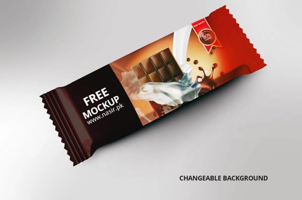 Realistic Chocolate Bar Mockup PSD