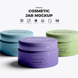 Realistic Cosmetic Jar Mockup Template