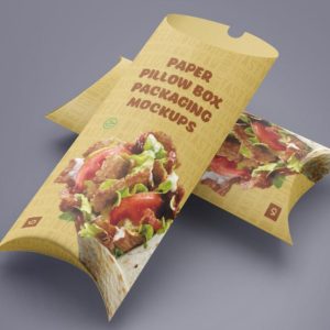 Realistic Pillow Box Packaging Mockup
