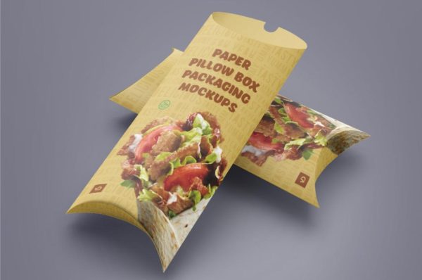 Realistic Pillow Box Packaging Mockup