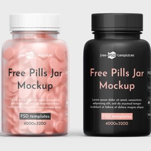 Realistic Pills Jar Branding Mockup
