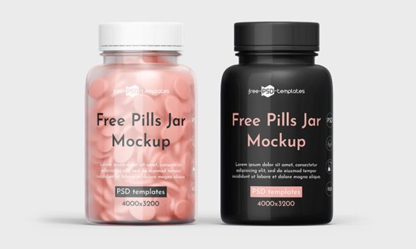Realistic Pills Jar Branding Mockup