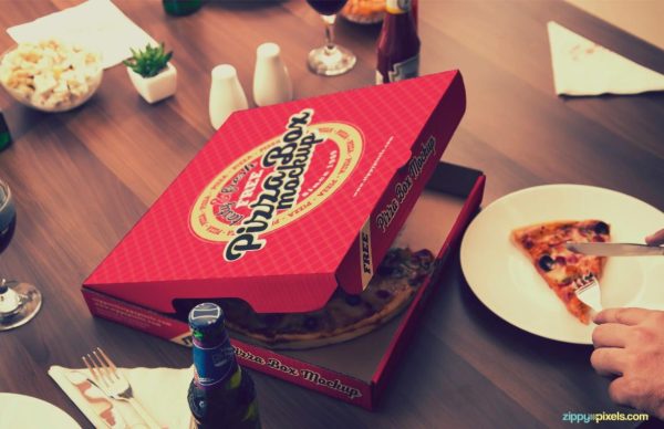 Realistic Pizza Mockup Template