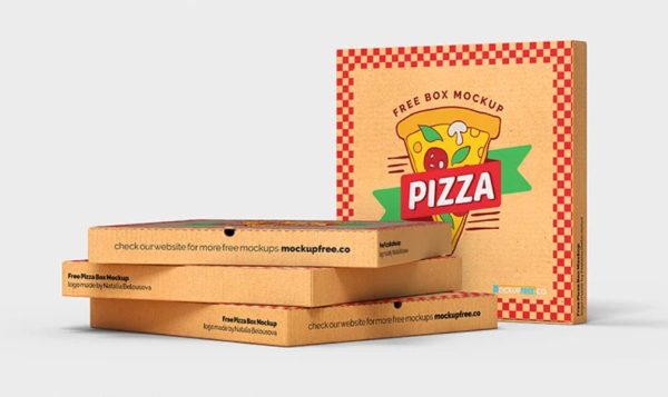 Realistic Pizza Stack Mockup