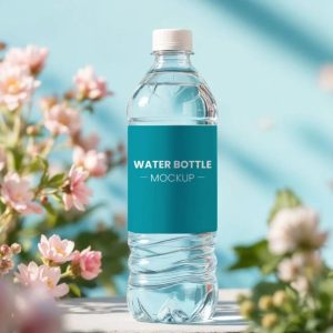 Realistic Plastic Bottle Label Mockup
