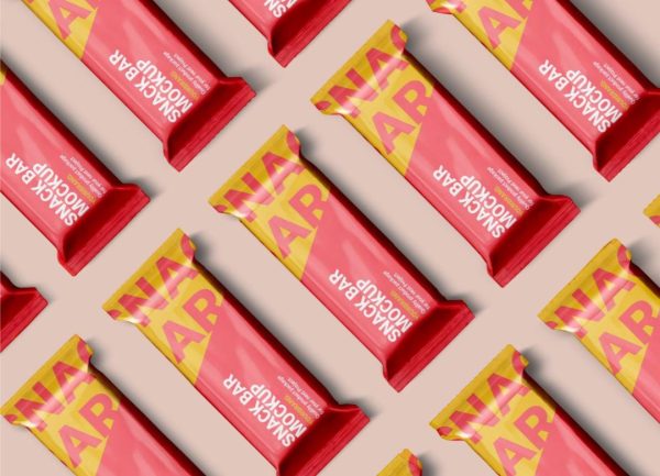 Realistic Snack Bar Packaging Mockups