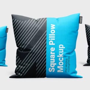 Realistic Square Pillow Cover Mockup