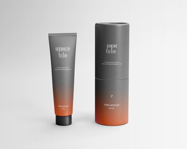 Realistic Squeeze Tube Mockup PSD