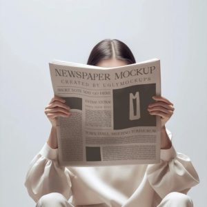 Realistic Tabloid Mockup PSD