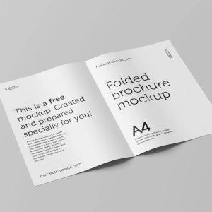 Side View Half Fold Brochure Mockups