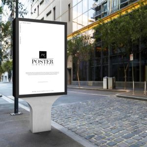 Side Walk Billboard Mockup