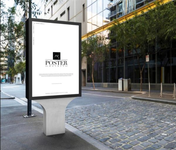 Side Walk Billboard Mockup