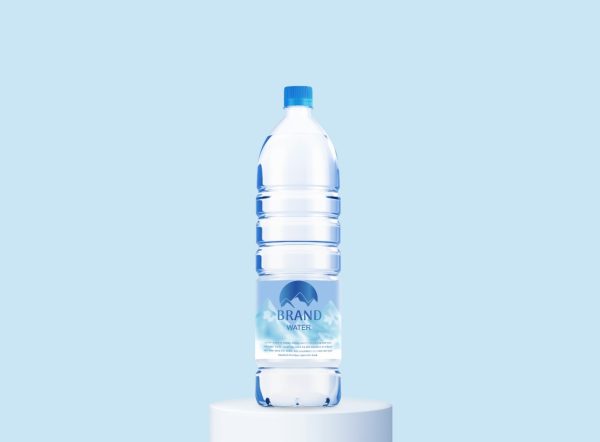 Simple 3D Water Bottle Mockup