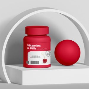Simple Pills Bottle Mockup PSD
