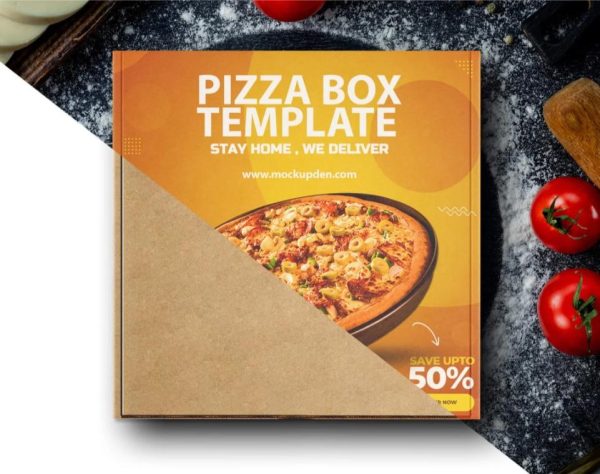 Simple Pizza Box Mockup