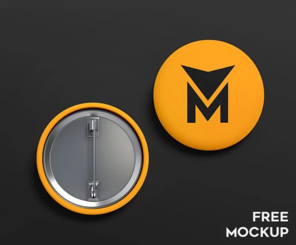 Simple Round Pin Mockup Template