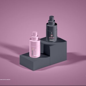 Spray Bottle in Stage Mockup