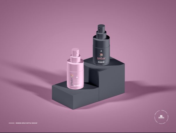Spray Bottle in Stage Mockup