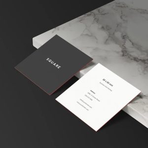 Square Business Card Branding Mockup