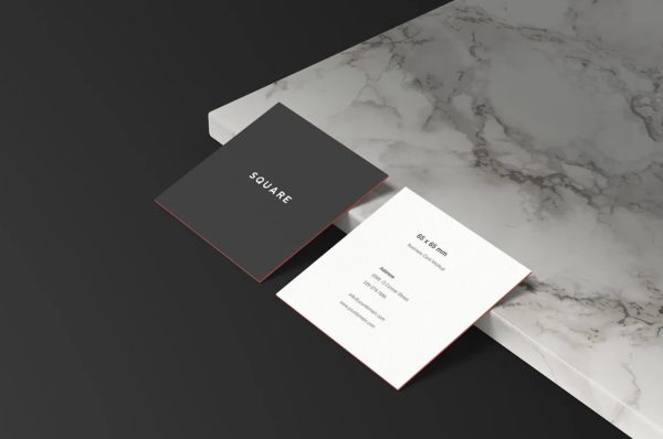 Square Business Card Branding Mockup