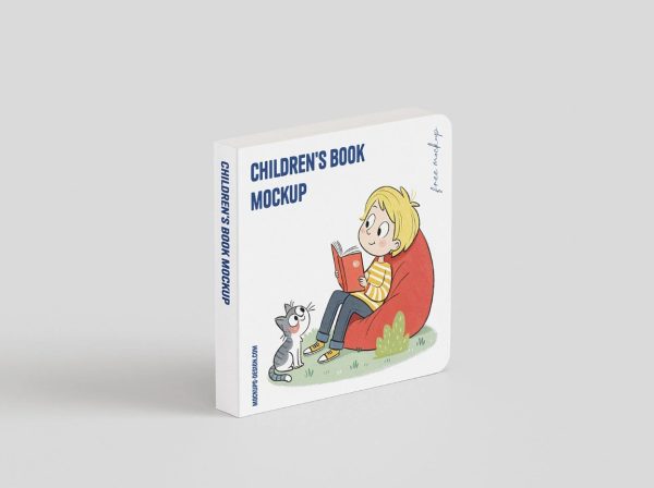 Standing Children Book Mockup PSD