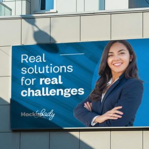 Straight View Billboard Mockup