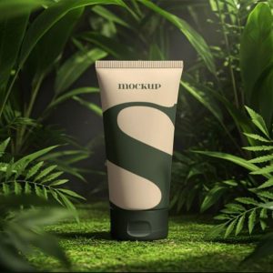 Stylish Cream Tube Mockup PSD