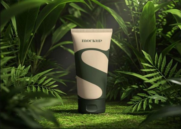 Stylish Cream Tube Mockup PSD