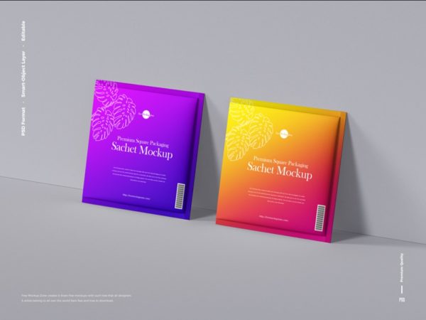 Two Unique Sachet Mockup