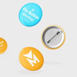 Three Button Badge Mockups
