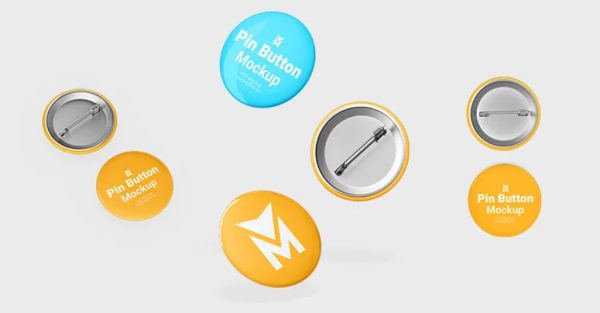 Three Button Badge Mockups