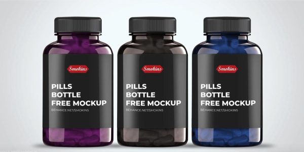 Three Pills Bottle Mockups