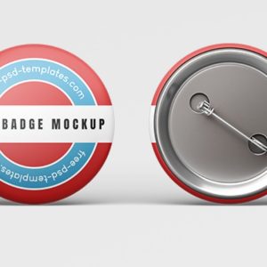 Three Realistic Badge Branding Mockup